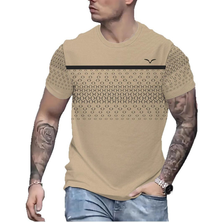 Herre T-shirt med struktureret trekantmønster og åndbar materialeteknologi Stilla