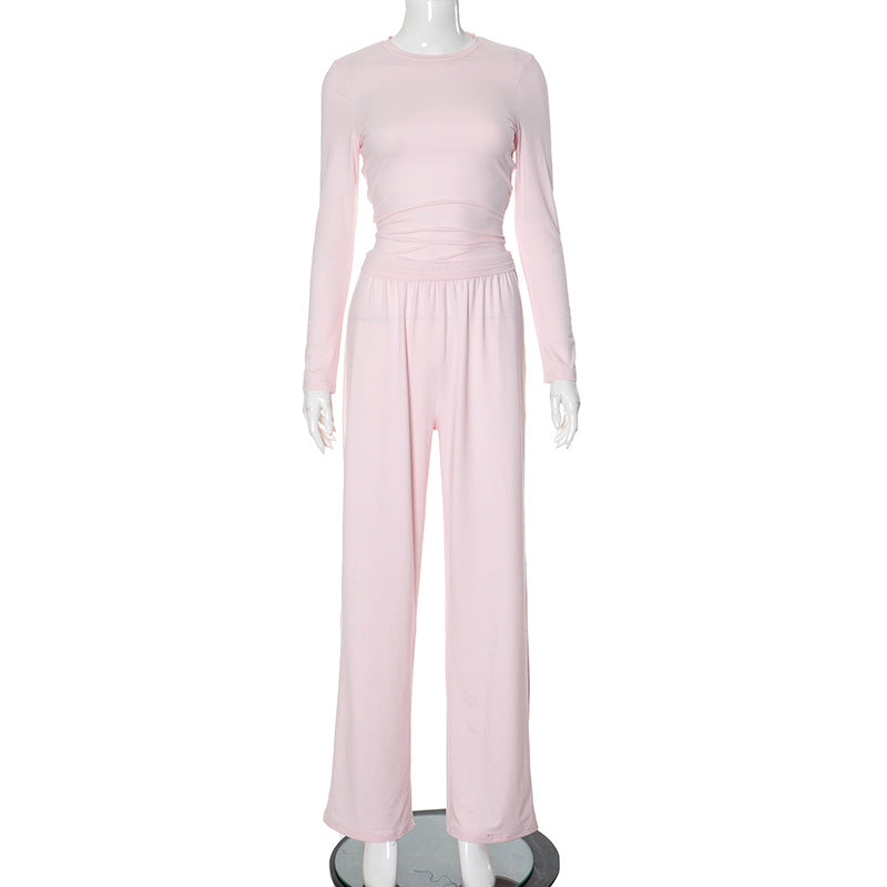 Femme Elegante Langærmet Ruffle Overall Stilla
