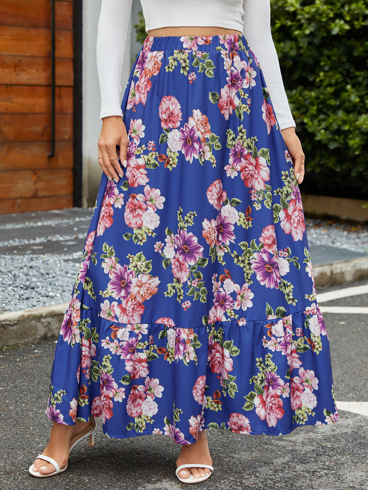 Dame Blomstetrin-Maxiskørt Stilla