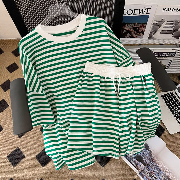 Femme Relaxed Fit Stribet Loungewear Sæt Stilla