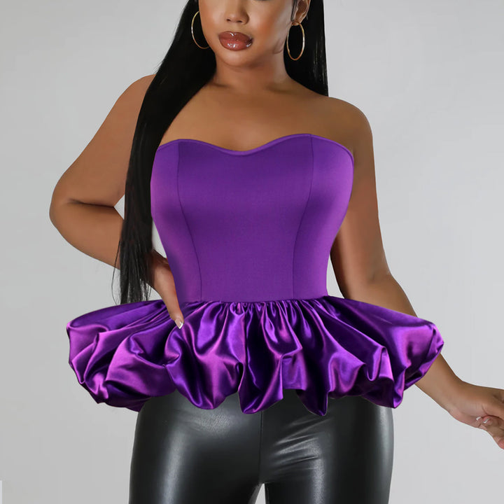 Dame Trendy Bustier med Rynkebund Skovae