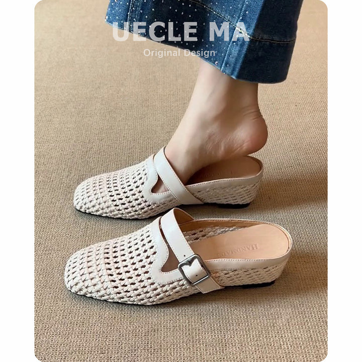 Dame stilfulde vævede slippers med justerbar spænde Stilla