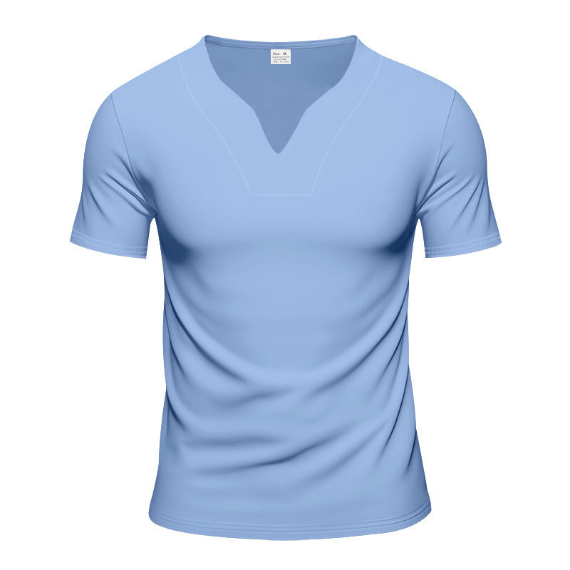 Herrer Sportslig V-Uden V-hals T-shirt i åndbart materiale Stilla