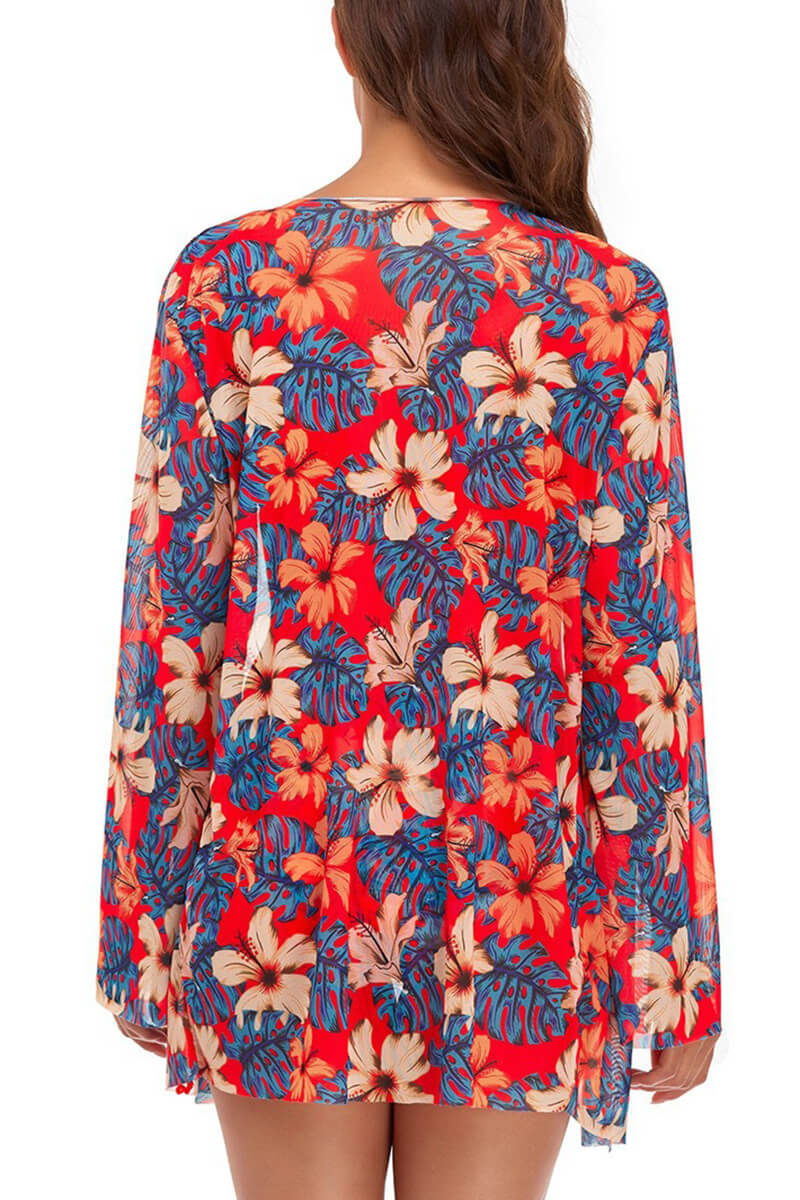 Stilla | Skjortekjole og bikini med orange blomster