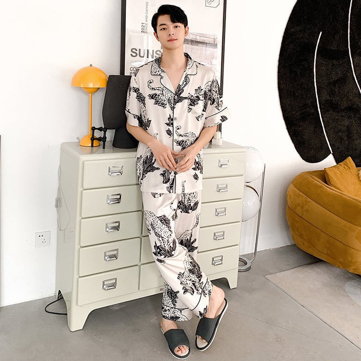 Herrer moderigtig kortærmet pyjamas med afslappet dyremotiv Stilla