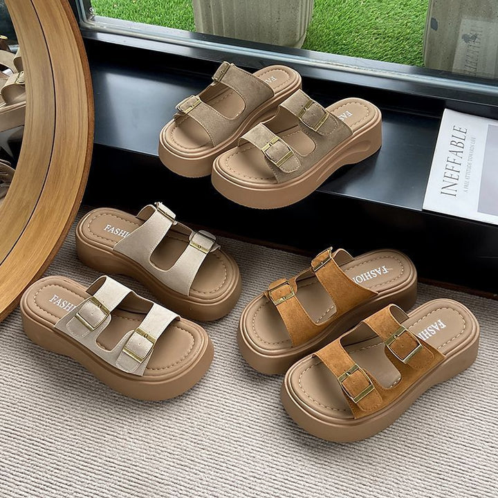 Dame platform-sandaler med justerbart remdesign og komfortabel dæmpning Stilla