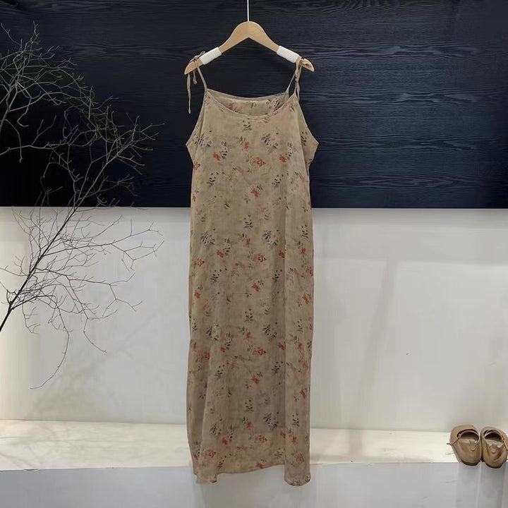 Femme Bohemisk Stil Maxi Kjole med justerbare stropper Stilla