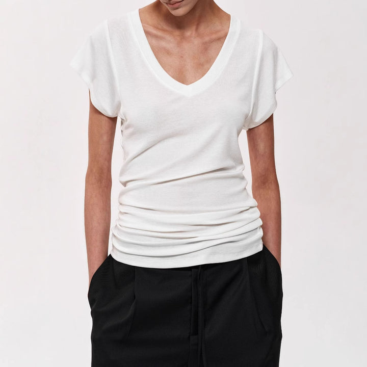 Dame V-Hals T-Shirt med afslappet pasform Stilla