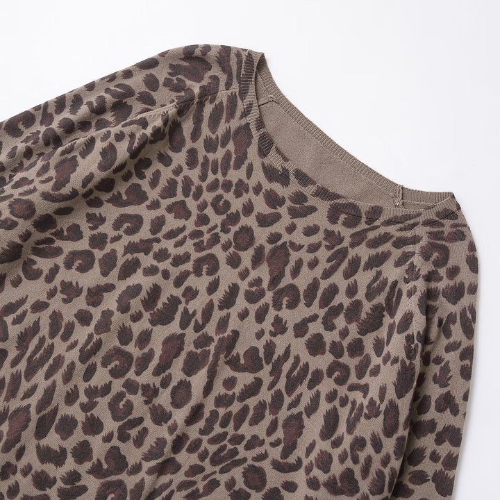 Femme Behagelig Leopard Print Pullover Stilla