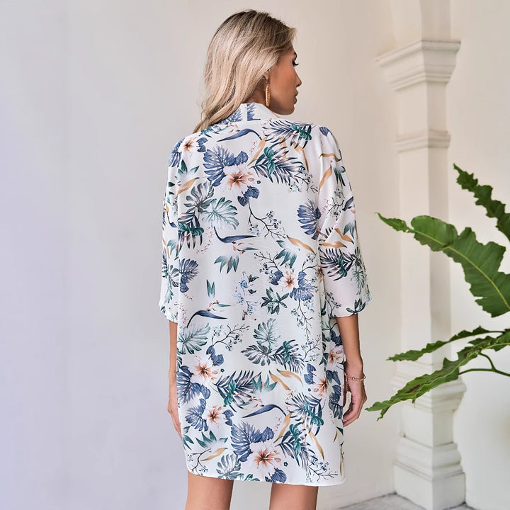 Dame Floral Kimono Sæt Stilla