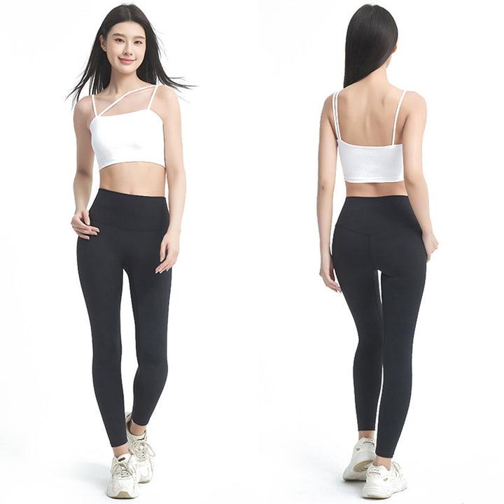 Dame Sporty Crop-Top og Leggings Sæt med praktiske lommer og elastisk talje Stilla