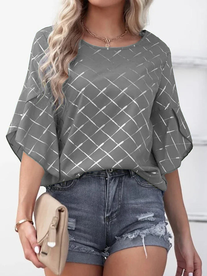 Dame Elegant og luftig bluse med geometrisk mønster Stilla