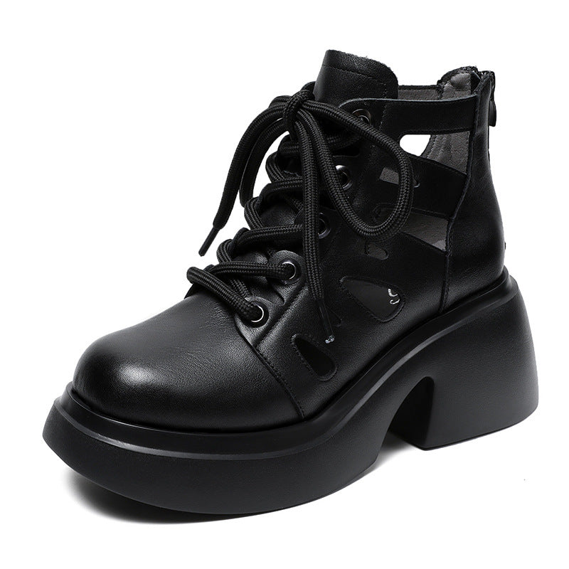 Femme Stilfulde Snøre-Platform-Støvler Stilla