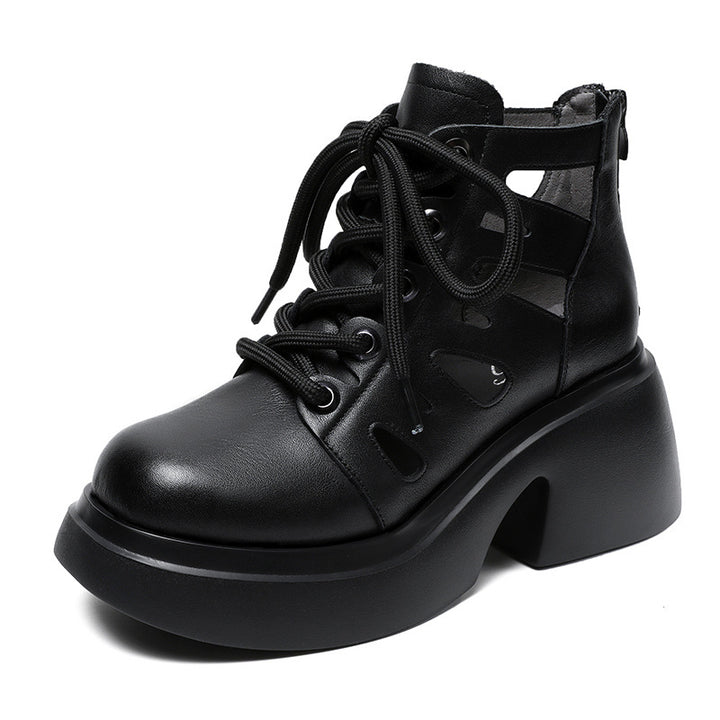 Femme Stilfulde Snøre-Platform-Støvler Stilla