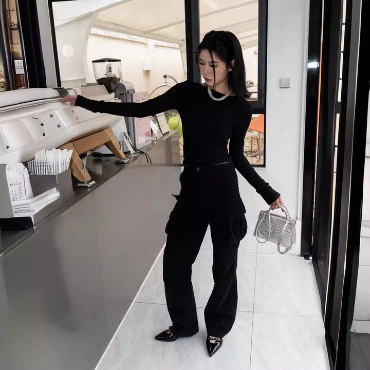 Dame elegant langærmet skjorte med diskret ribbemønster og slankt snit Stilla