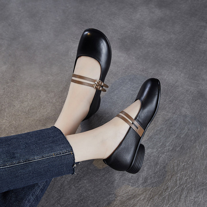Dame Elegante Mary Jane Ballerinas med spændeaccent Stilla