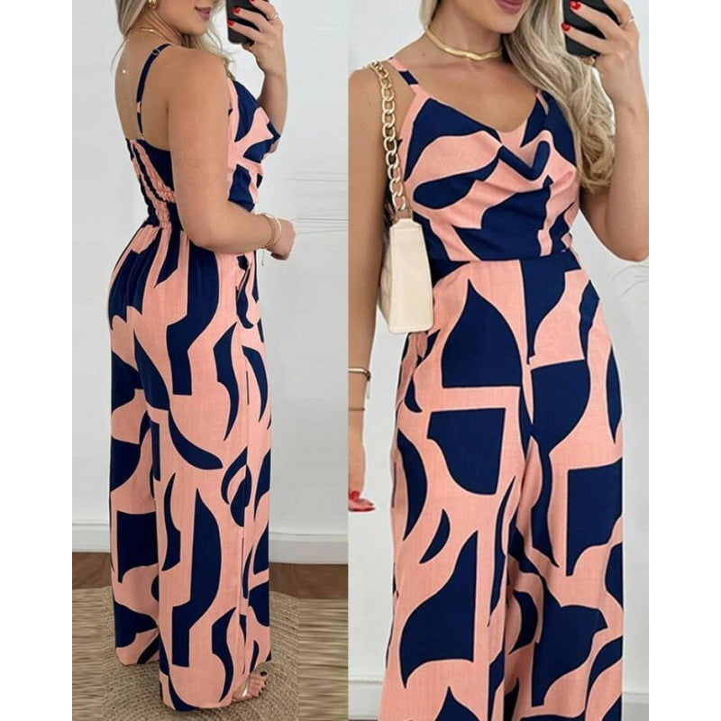Dame Draperet Hals Blomsteroverall Stilla