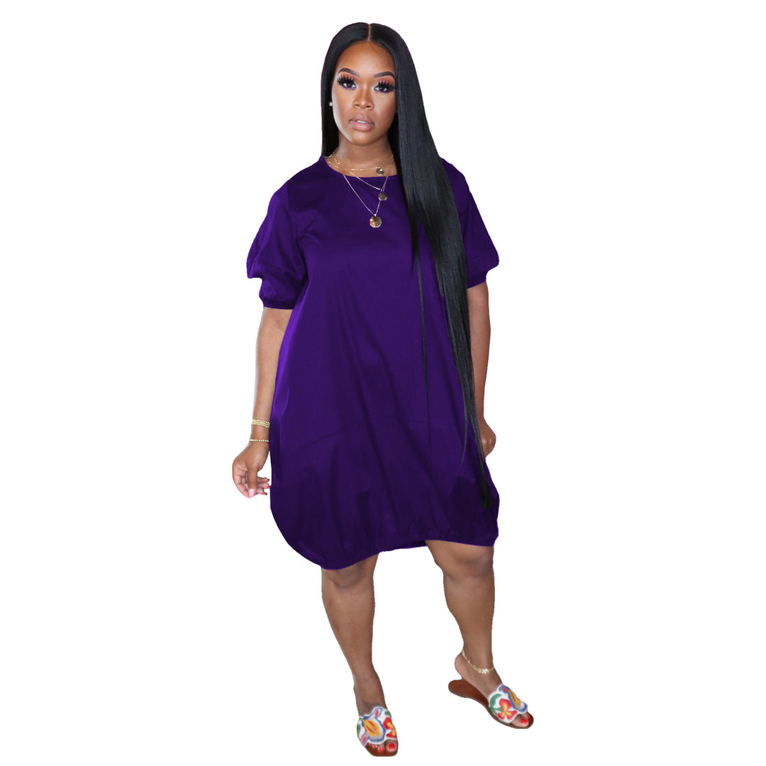 Dame oversized T-shirt kjole med ballonformede ærmer og sidelommer Stilla