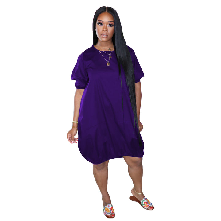 Dame oversized T-shirt kjole med ballonformede ærmer og sidelommer Stilla