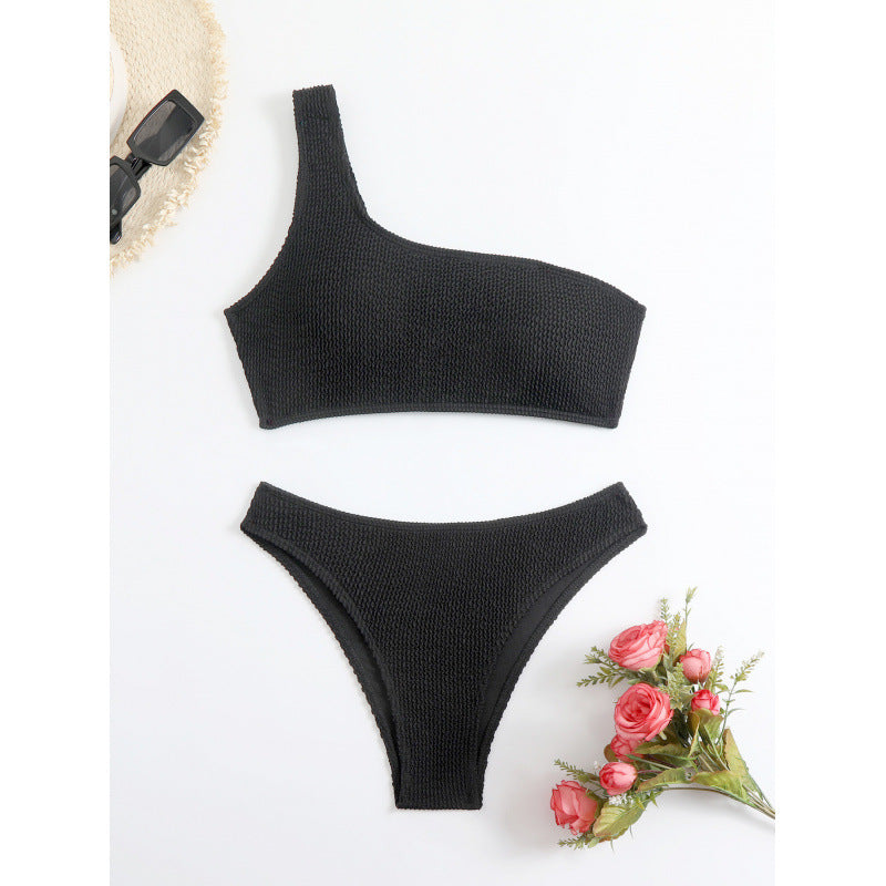 Dame En-sidet Bikini med struktureret overflade Skovae