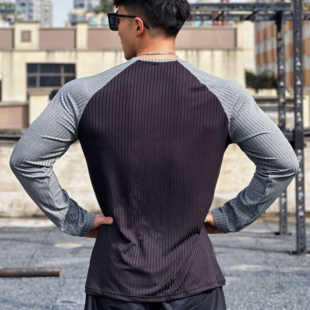 Herrer Sportligt Langærmet T-shirt med unik ribbestruktur og ergonomisk snit Stilla