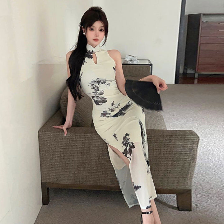 Stilla | Højslids Forbedret Cheongsam Bodycon Kjole