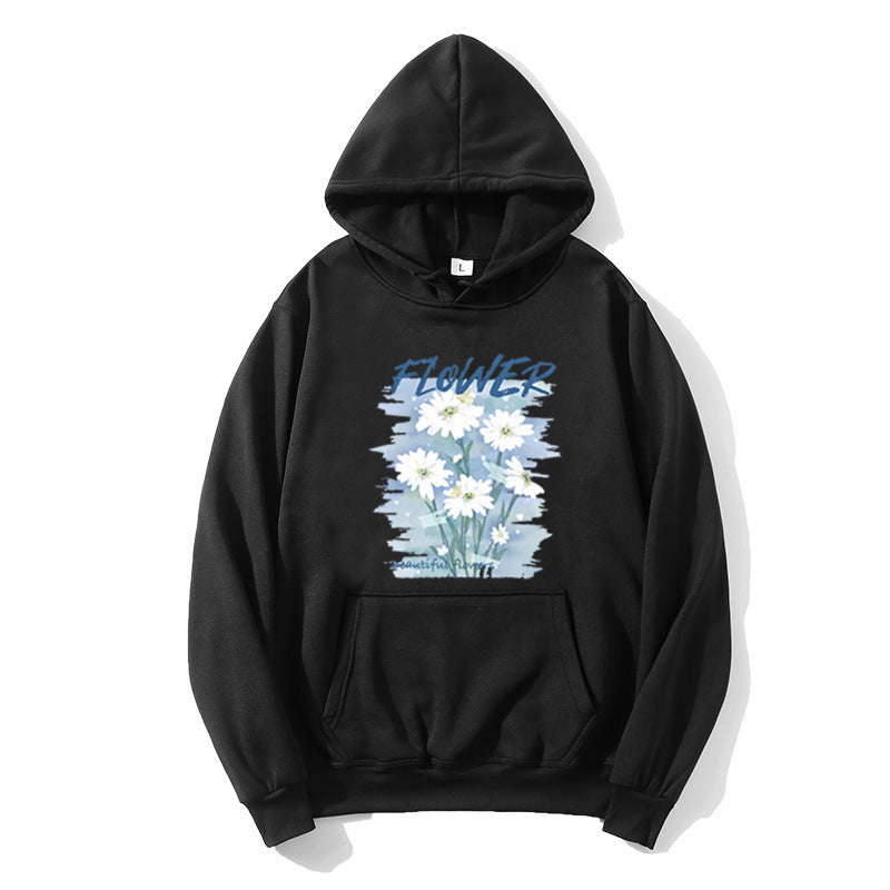 Kvinde hoodie med blomster grafik tryk Skovae