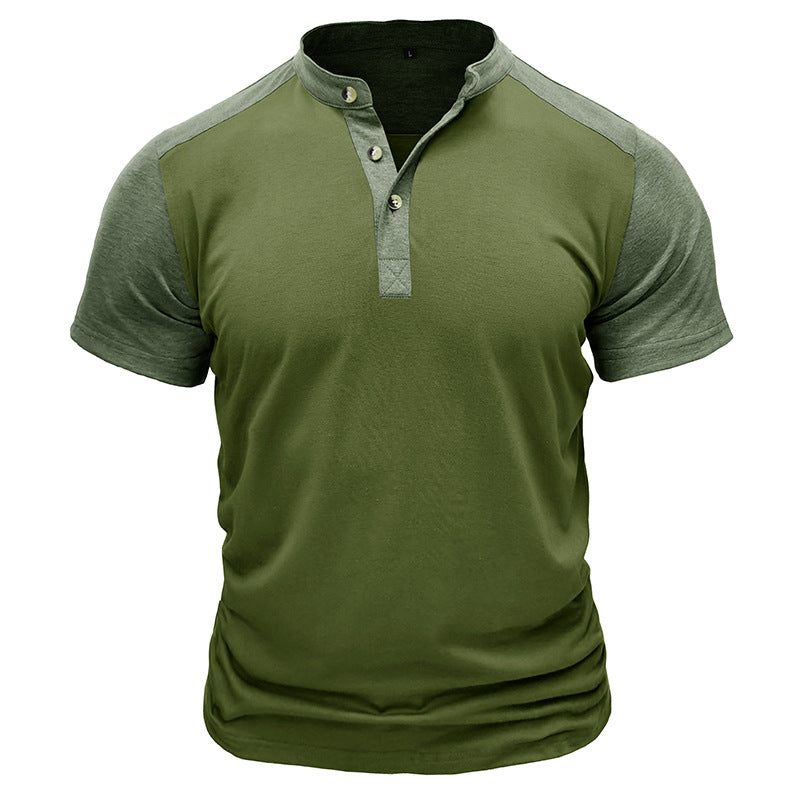 Herrer Polo-T-shirt med moderigtigt ståkrave og praktisk knapliste Stilla