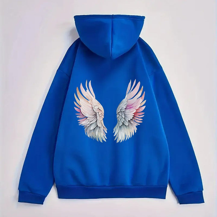 Kvinders hoodie med stilfuldt englevinge-design Skovae