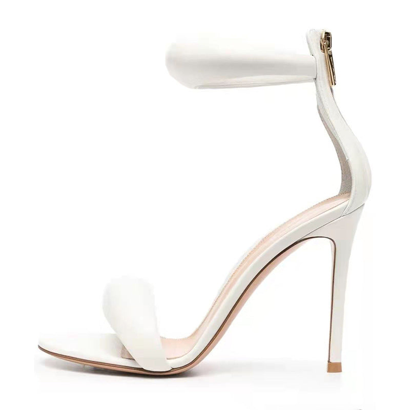 Femme Elegant Open-Toe Højhælede Sandaler med skulpturel Anklestraps Stilla