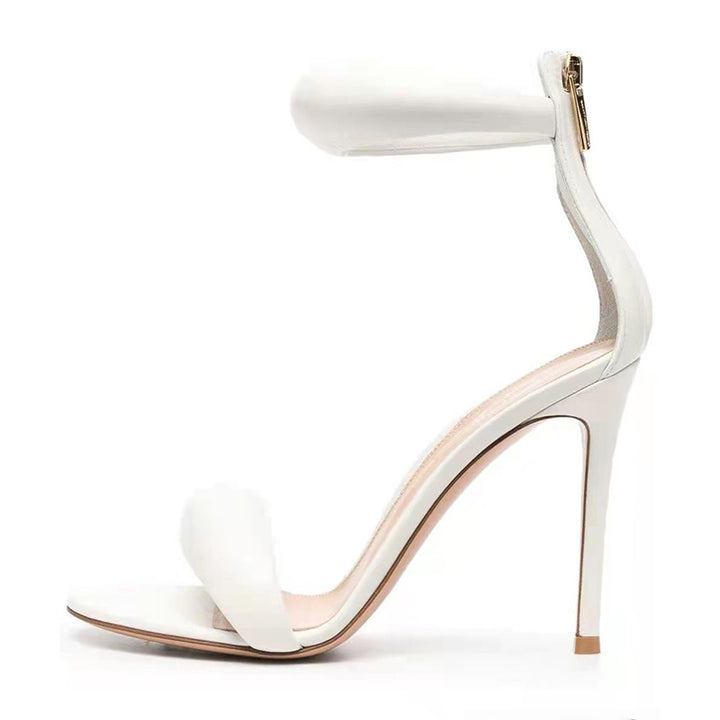 Femme Elegant Open-Toe Højhælede Sandaler med skulpturel Anklestraps Stilla