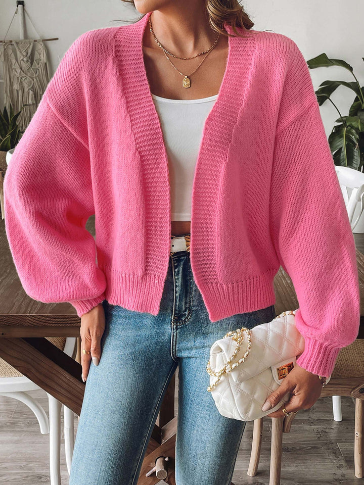 Dame afslappet strik-cardigan med oversized snit og voluminøse ærmer Stilla