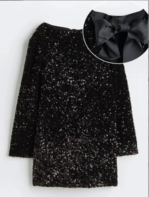 Dame Glitrende Paillet Mini Kjole Stilla