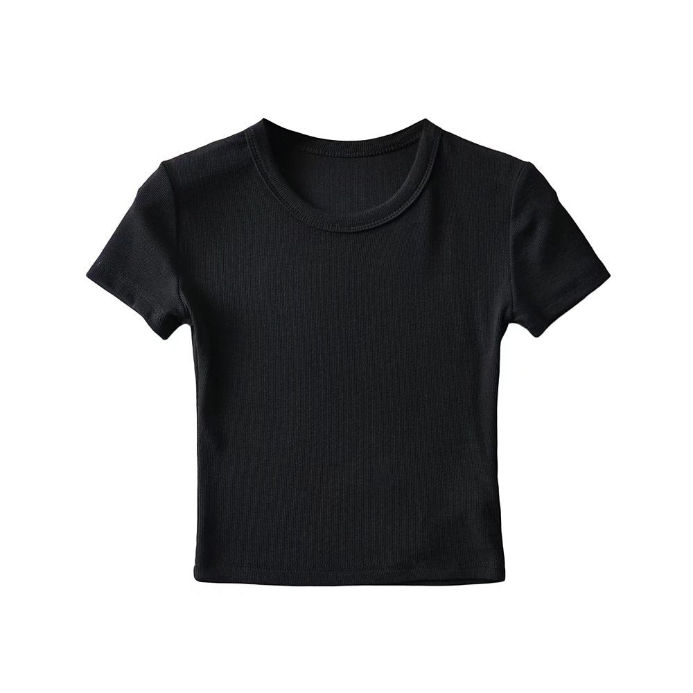 Damer cropped T-shirt med elastisk pasform og rund halsudskæring Stilla