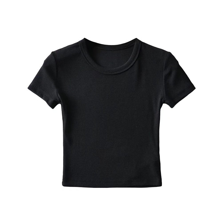 Damer cropped T-shirt med elastisk pasform og rund halsudskæring Stilla