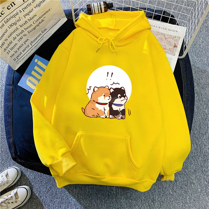Kvinders hoodie med sødt hundedesign Skovae