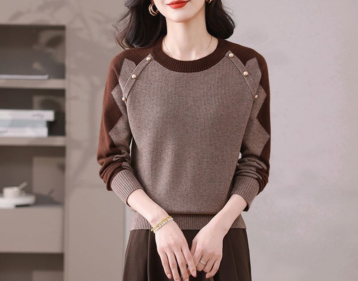 Dame casual sweater med iøjnefaldende applikationer Stilla
