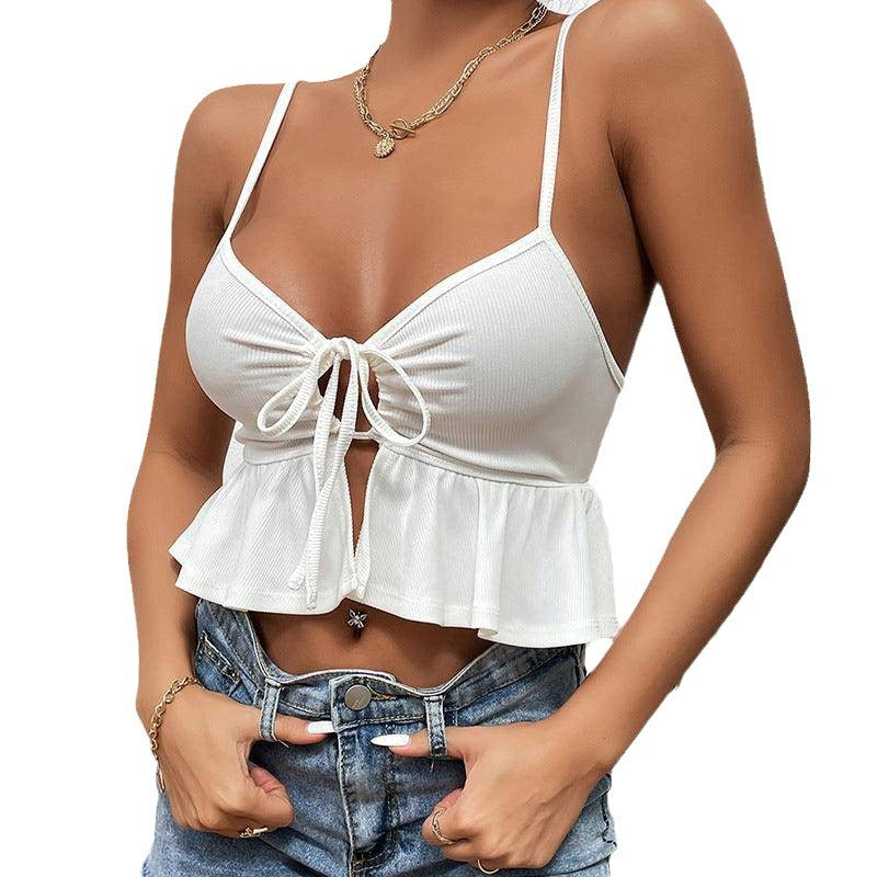 Dame Wickelbluse mit schickem Rüschendesign Skovae