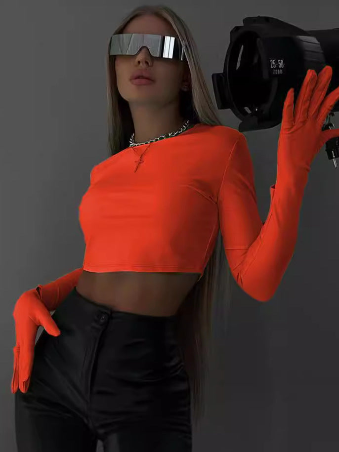 Dame Sporty Langærmet Crop-Top med elegant snit og hudvenligt materiale Stilla