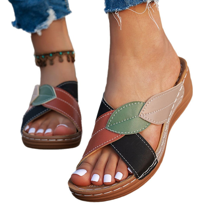 Dame Komfortable Strop Sandaler med moderne Bladdesign Stilla