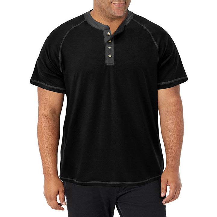 Herrer kortærmet henley-shirt med iøjnefaldende kontrastsyninger og behagelig pasform Stilla