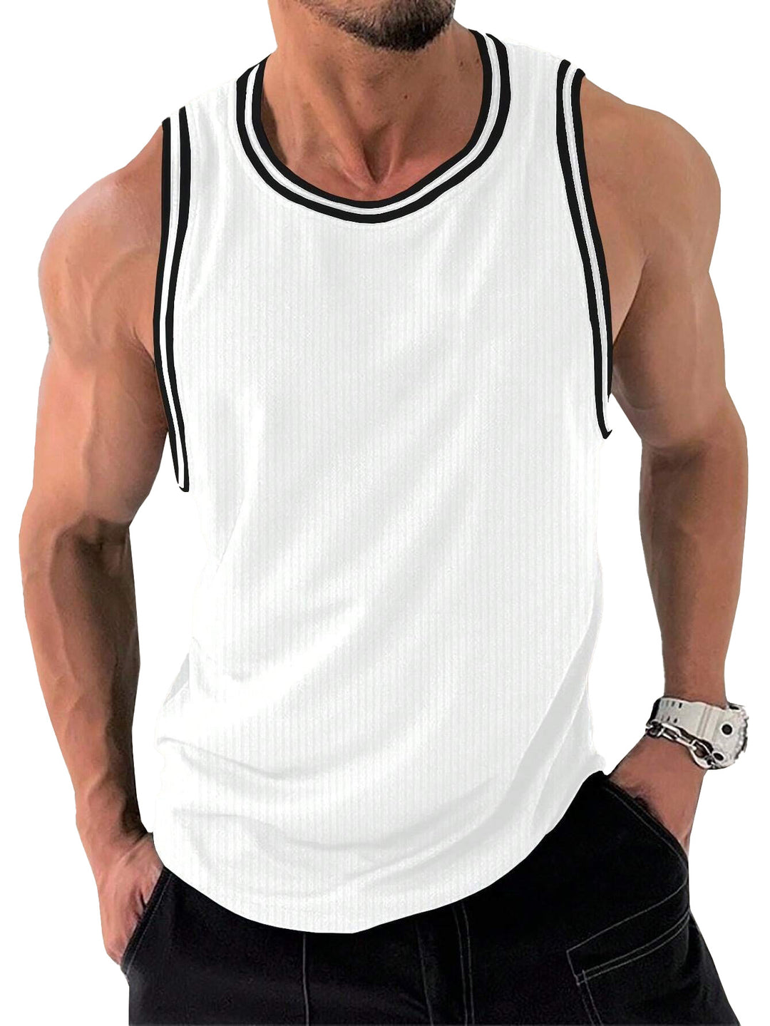 Herrernes Sporty Fitness Tanktop med åndbart materiale Stilla