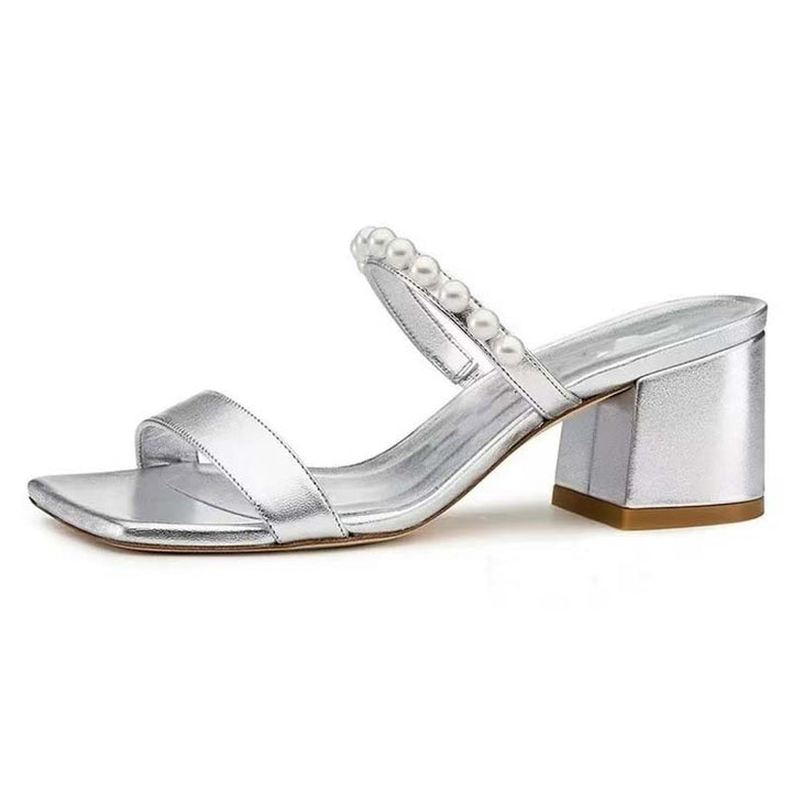 Dame Elegante Blokhæl Slide Sandaler Stilla