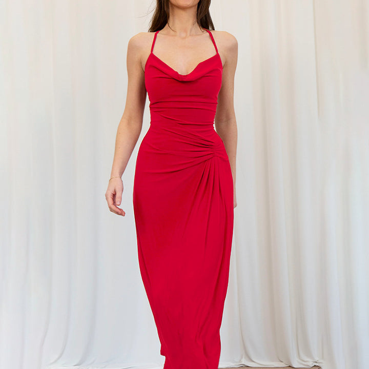 Dame Elegant Halter Maxi Kjole Stilla