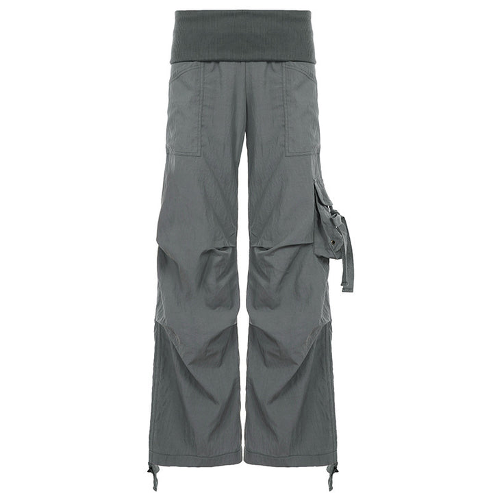 Dame Fashionable Cargo Pants with Elastic Waistband and Practical Pockets Skovae