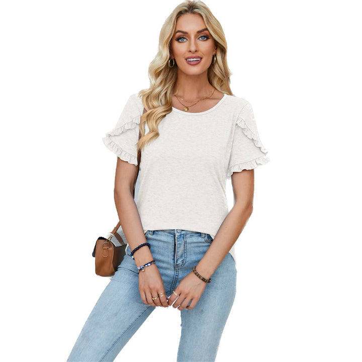 Damer casual T-shirt med ruffles detaljer Stilla