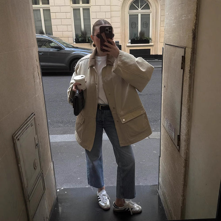 Dame Oversized Utility-Jakke Stilla