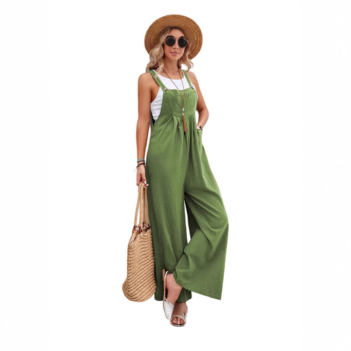 Dame Casual Jumpsuit med bredt ben og justerbare stropper Stilla