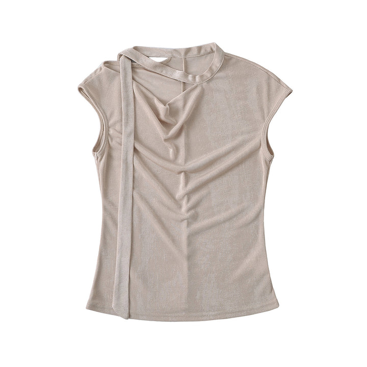 Dame elegant indpakningsoberdel med justerbare stropper og asymmetrisk snit Stilla
