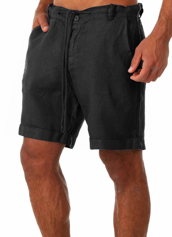 Herre afslappede linned korte shorts med justerbar talje og praktiske lommer Stilla